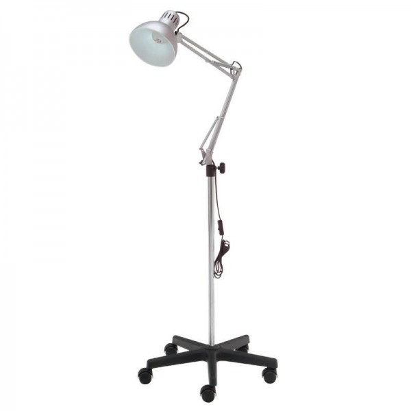 Lámpara para exploración médica: Con foco orientable de 100W y peana de PVC